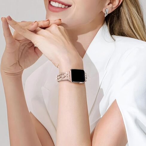 Delidigi Bling Diamond Band Compatible with Apple Watch Band 40mm 38mm 41mm 42mm 44mm 45mm 46mm 49mm for Women, Fashion Glitter Chain Bracelet Dressy Band for iWatch Ultra Series 10 9 8 7 6 SE 5 4 3 in Saudi Arabia