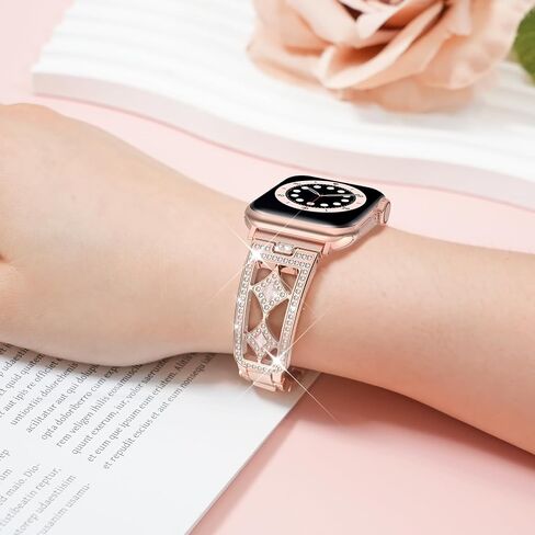 Delidigi Bling Diamond Band Compatible with Apple Watch Band 40mm 38mm 41mm 42mm 44mm 45mm 46mm 49mm for Women, Fashion Glitter Chain Bracelet Dressy Band for iWatch Ultra Series 10 9 8 7 6 SE 5 4 3 in Saudi Arabia
