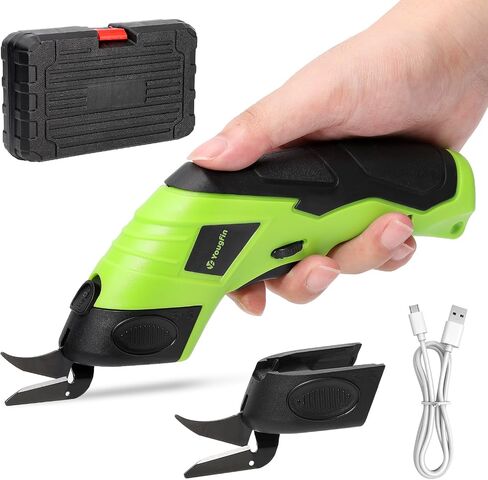 Yougfin Electric Scissors for Cutting Fabric, 4.2V Rechargeable Electric Box Cutter for Cardboard Cordless (2000mAh) in Kuwait