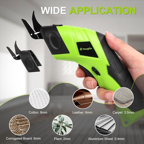 Yougfin Electric Scissors for Cutting Fabric, 4.2V Rechargeable Electric Box Cutter for Cardboard Cordless (2000mAh) in Kuwait