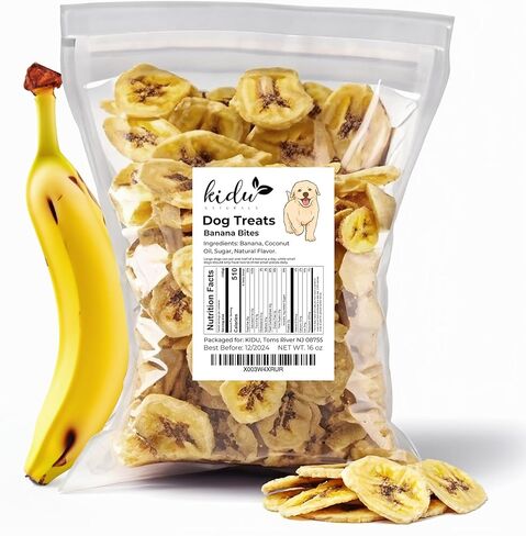 KIDU Dried Banana Chips for Dogs – Healthy Pet Treats, Gluten-Free Crunchy Dog Snacks, Perfect for Training and Rewards (32 Ounce) in Saudi Arabia