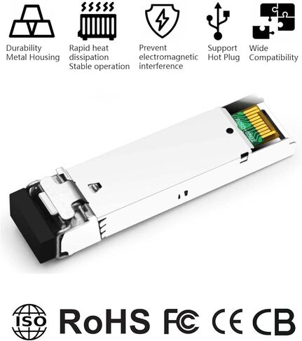 وحدة إرسال واستقبال بصرية 1000BASE-BX BiDi SFP متوافقة مع HPE J9142B-20 1490nm-TX/1310nm-RX 20km DOM Simplex LC SMF in Kuwait