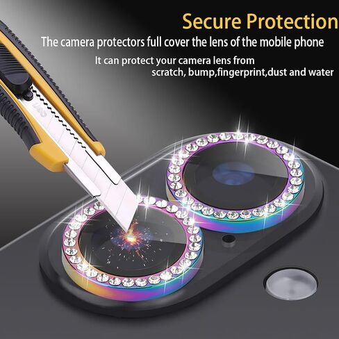 واقي عدسة الكاميرا لهاتف iPhone 16 Pro وiPhone 16 Pro Max، واقي عدسة من الزجاج المقوى، غطاء كاميرا حلقي من سبائك الألومنيوم يناسب iPhone 16 Pro/16 Pro Max (ملون ماسي) in Kuwait