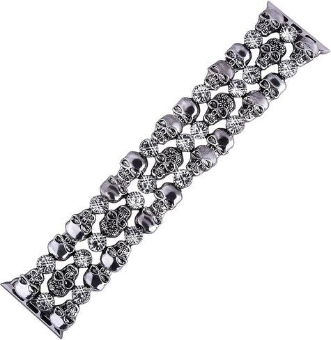 VIQIV Skull Bands Compatible with Apple Watch Ultra Band 38mm 40mm 41mm 42mm 44mm 45mm 49mm iWatch Series SE 9 8 7 6 5 4 3 2 1, Retro Stainless Steel Bracelet Metal Wristband Strap for Women Men in Saudi Arabia