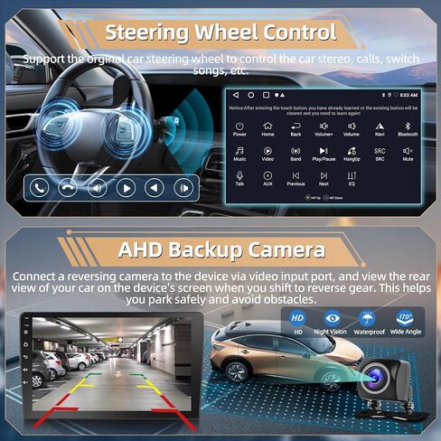 ستيريو سيارة Podofo لسيارة Honda CRV 2007 2008 2009 2010 2011 مع Apple CarPlay Android Auto، شاشة لمس 9 بوصة راديو بلوتوث صوت مع نظام تحديد المواقع العالمي (GPS) مرآة وصلة WiFi RDS Hi-Fi كاميرا احتياطية MIC in Saudi Arabia
