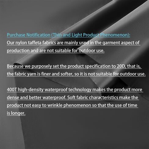 400T High Density Ultrathin Army Green Matte Nylon Taffeta Waterproof Fabric 60" Wide Soft Warm Nylon Fabric for Clothing Sewing Down Jacket Outdoor Interchange Jacket Coat,1 Yard in Kuwait