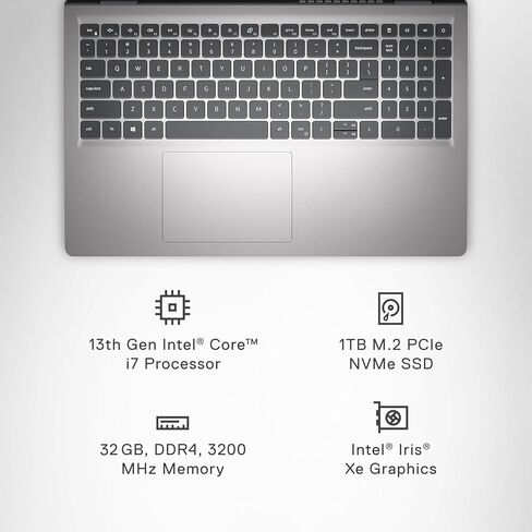 لاب توب ديل انسبايرون 15 للأعمال، شاشة لمس فل اتش دي 15.6 بوصة، انتل 10 كور i7-1355U، ذاكرة الوصول العشوائي 64 جيجا، 1 تيرابايت اس اس دي، واي فاي 6، كاميرا ويب 1080 بيكسل، لوحة مفاتيح بإضاءة خلفية، ويندوز 11 برو وترخيص مايكروسوفت أوفيس مدى الحياة in Saudi Arabia