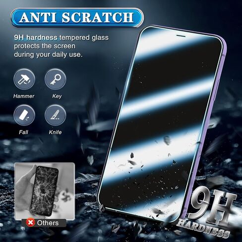 [3-Pack Screen Protector for iPhone 12/12 Pro Tempered Glass, 9H Hardness, Bubble Free, Easy to Install in Saudi Arabia