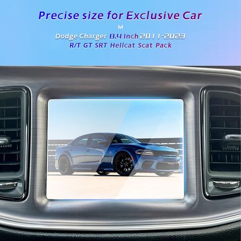 GFJNFG Screen Protector for 2011-2023 Dodge Charger 8.4 Inch Touchscreen 2021 2022 2023 Charger R/T GT SRT Hellcat Scat Pack Tempered Glass Accessories Reduce Fingerprints Anti-Scratch in Saudi Arabia
