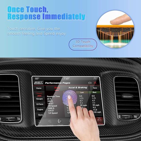 GFJNFG Screen Protector for 2011-2023 Dodge Charger 8.4 Inch Touchscreen 2021 2022 2023 Charger R/T GT SRT Hellcat Scat Pack Tempered Glass Accessories Reduce Fingerprints Anti-Scratch in Saudi Arabia