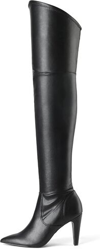 DREAM PAIRS Women's Over the Knee High Boots | 3.7" High Heels, Pointed Toe, Side Zipper, Slanted Top Opening, 4mm Latex Insole in Saudi Arabia