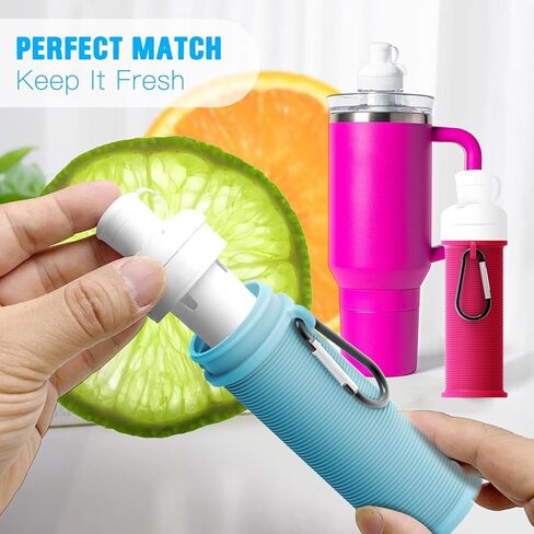 حامل خراطيش النكهات | متوافق مع زجاجات المياه المشهورة | تصميم مفرد | لتخزين النكهة البديلة (عبوة من قطعتين) in Kuwait