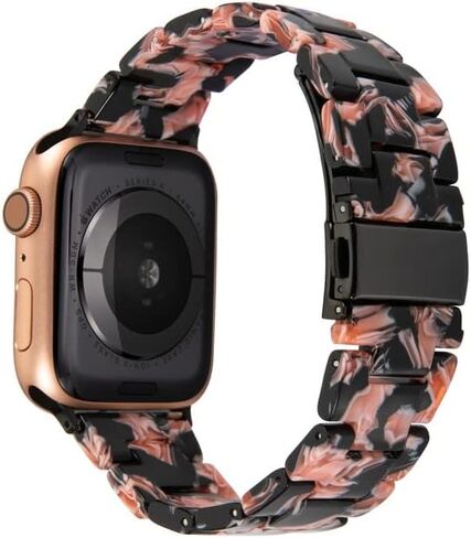 سوار من الراتنج لسوار بديل لساعة Apple مع إبزيم من الفولاذ المقاوم للصدأ - خفيف الوزن ومريح وعصري - متوافق مع السلسلة 8 7 6 5 4 3 2 1 SE in Saudi Arabia