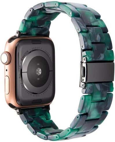سوار من الراتنج لسوار بديل لساعة Apple مع إبزيم من الفولاذ المقاوم للصدأ - خفيف الوزن ومريح وعصري - متوافق مع السلسلة 8 7 6 5 4 3 2 1 SE in Saudi Arabia