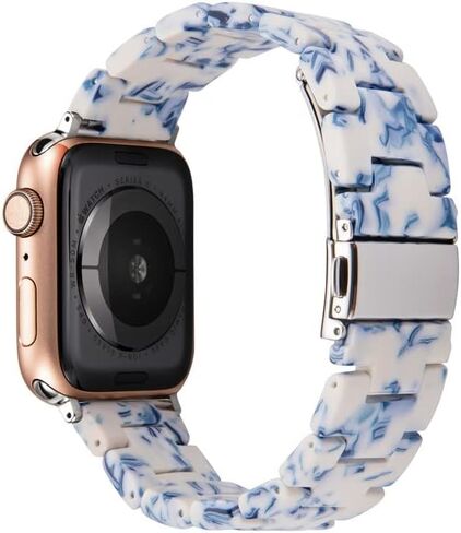 سوار من الراتنج لسوار بديل لساعة Apple مع إبزيم من الفولاذ المقاوم للصدأ - خفيف الوزن ومريح وعصري - متوافق مع السلسلة 8 7 6 5 4 3 2 1 SE in Saudi Arabia