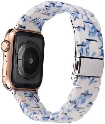 سوار من الراتنج لسوار بديل لساعة Apple مع إبزيم من الفولاذ المقاوم للصدأ - خفيف الوزن ومريح وعصري - متوافق مع السلسلة 8 7 6 5 4 3 2 1 SE in Saudi Arabia