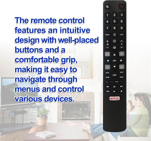 L1508V Replacement Remote for TCL TV Remote Control, Compatible with TCL Thomson Smart TV, No Setup Required in Saudi Arabia