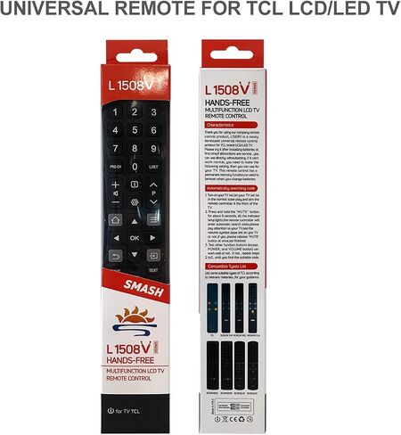 L1508V Replacement Remote for TCL TV Remote Control, Compatible with TCL Thomson Smart TV, No Setup Required in Saudi Arabia