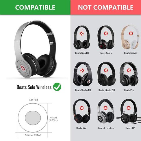 Solo Wireless Earpads Replacement Cushion Compatible with Beats by Dr. Dre Solo Wireless Headphones (White) in Saudi Arabia