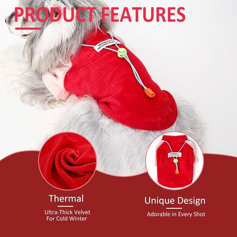 Dog Sweater,Cozy Velvet Dog Winter Clothes for Small Dogs Boy Girl, Dog Pajamas，Street Style Dog Clothes,Dog Pullover Jumper in Saudi Arabia