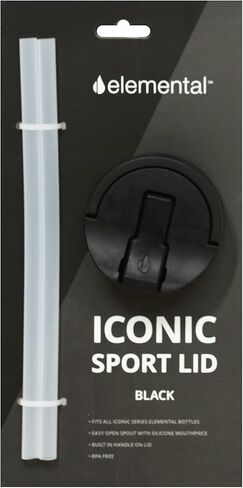 Elemental Iconic Sport Lid Replacement & Straw Pack, Fits all 14oz, 20oz, and 32oz Iconic Water Bottles - Lavender in Saudi Arabia