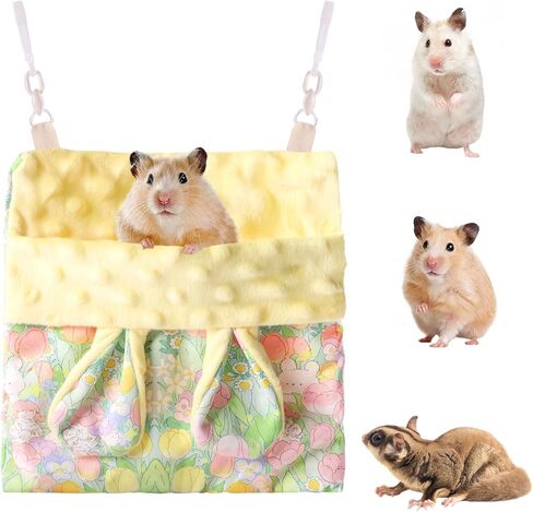 Sugar Gliders Sleeping Pouch Hamsters Velvet Hanging Hammocks Bed Carrier with Strap Squirrels Marmosets Guinea Pig Warm Swing Carry Pouch Cage Accessories for Small Animal (Purple) in Kuwait
