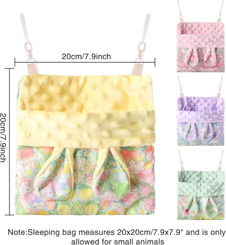 Sugar Gliders Sleeping Pouch Hamsters Velvet Hanging Hammocks Bed Carrier with Strap Squirrels Marmosets Guinea Pig Warm Swing Carry Pouch Cage Accessories for Small Animal (Purple) in Kuwait