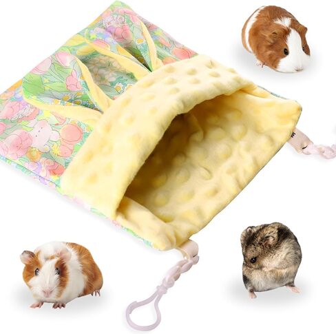 Sugar Gliders Sleeping Pouch Hamsters Velvet Hanging Hammocks Bed Carrier with Strap Squirrels Marmosets Guinea Pig Warm Swing Carry Pouch Cage Accessories for Small Animal (Purple) in Kuwait
