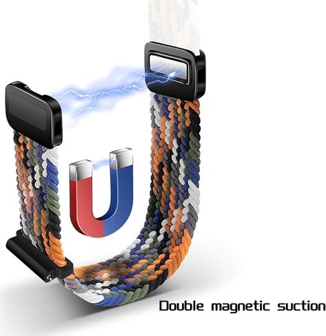 حزام مضفر قابل للتمدد متوافق مع ساعة Samsung Galaxy Watch 4 5 Pro 6 Band 40mm 44mm 45mm/Watch 6 Classic 43mm 47mm/Watch 4 Classic 42mm 46mm/Watch 3 41mm/Active 2,20mm سوار مغناطيسي رياضي للنساء والرجال in Kuwait