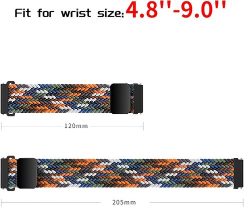 حزام مضفر قابل للتمدد متوافق مع ساعة Samsung Galaxy Watch 4 5 Pro 6 Band 40mm 44mm 45mm/Watch 6 Classic 43mm 47mm/Watch 4 Classic 42mm 46mm/Watch 3 41mm/Active 2,20mm سوار مغناطيسي رياضي للنساء والرجال in Kuwait