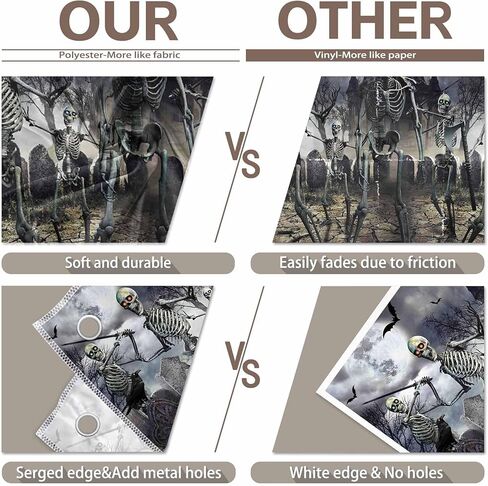 7x5ft Halloween Zombie Backdrop Full Moon Night Graveyard Bat Skeleton Photography Background Kids Scary Party Decorations Banner Photo Booth Props in Kuwait