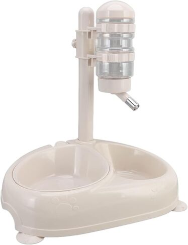 Standing Pet Water Dispenser, Automatic Pet Drinking Feeder, Automatic Cat Dog Waterer with Food Bowl, Height Adjustment, Portable and Detachable, Non Slip Base in Saudi Arabia