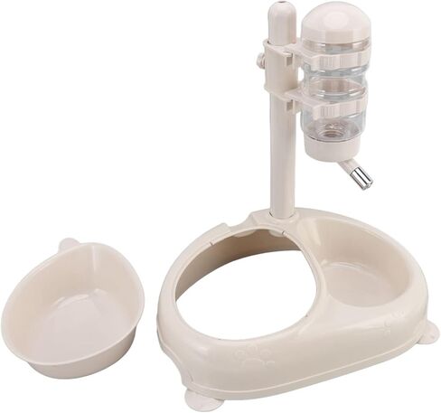 Standing Pet Water Dispenser, Automatic Pet Drinking Feeder, Automatic Cat Dog Waterer with Food Bowl, Height Adjustment, Portable and Detachable, Non Slip Base in Saudi Arabia
