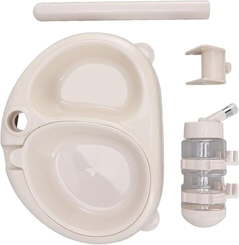 Standing Pet Water Dispenser, Automatic Pet Drinking Feeder, Automatic Cat Dog Waterer with Food Bowl, Height Adjustment, Portable and Detachable, Non Slip Base in Saudi Arabia