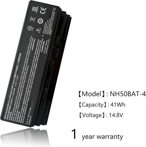 NH50BAT-4 استبدال بطارية الكمبيوتر المحمول لـ HASEE Thunderobot 911ME Clevo NH50RA NH55RCQ NH58RDQ NH70RHQ CNH5S01 6-87-NH50S-41C00 Z7-CT5NA G8-CT7NA T3 T3TI Z8 G7 CT7NA 14.4V 48.96Wh in Saudi Arabia