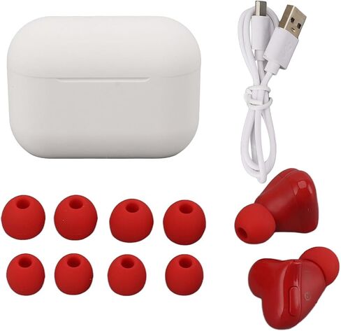Yoidesu Earbuds Stylish Heart Shaped, Cute Creative Red Heart Bluetooth Earbuds with Charging Case, Noise Cancelling HiFi Stereo BT Earphones, Gifts for Girls Friends in Kuwait