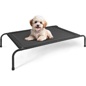 Simple Deluxe Cooling Elevated Dog Bed, Raised Portable Dog Cots Beds No-Slip Feet Durable Portable Indoor & Outdoor Pet Hammock Bed, 42x25.5x8 Inch, Black