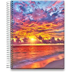 Tools4Wisdom Planner 2024-2025 - متضمن. يونيو 2024-2025 تقويم العام الدراسي - غلاف فني - 8.5 × 11 بوصة - مخطط يومي أسبوعي شهري مع ملصقات - M4J5 - غروب الشمس الدافئ