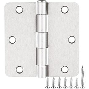 Rounde Door Hinges 3-1/2" x 3.5 inch, 1/4 Radius, Black 3 ½ Inch 12 Pack