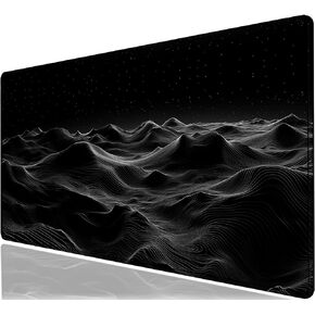Large Extended Gaming Mouse Pad with Stitched Edges,Black 3D Design XL Desk Pad Mouse Pads for Desk,Waterproof Computer Keyboard Mat Mousepad with Non-Slip Base for Esports Pros/Gamer/Desktop/Office