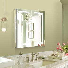 30×32inch Medicine Cabinet with Lights,Lighted Medicine Cabinet,3 Colors&Dimmable,Demister,Internal Light,USB Shaver Socket,Tempered Glass,Resisitent to Corrosion