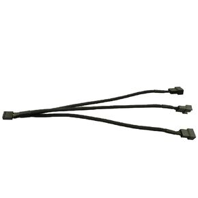 1 to 3 Fan Power Cable Computer Cooling Fan 4Pin Extension Cable 1 to 3 Hub Extender Distributor Cable PVC Insulated Black