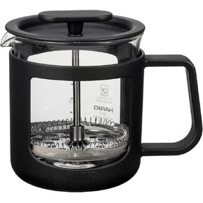 HARIO CPU-4-B CafePress U Press Coffee زجاج مقاوم للحرارة، سعة عملية، 20.3 أونصة سائلة (600 مل)، أسود