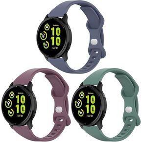3 Pack Slim Watch Bands Compatible with Garmin Venu/Venu Sq/Venu 2 Plus,Garmin Vivoactive 5 Bands,20mm Soft Silicone Band Sport Replacement Strap for Garmin Vivoactive 3/Vivoactive 3 Music/Vivomove Sport/Forerunner 165/55/645/245 Music Smart Watch