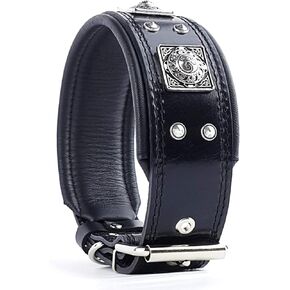 Bestia The Black Eros Collar for Big Dogs. 2.5 inch Wide & Soft Padded