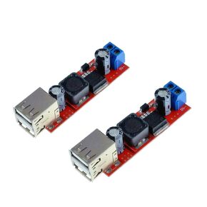 Oiyagai 2Pcs DC to DC Voltage Regulator Step Down Power Supply Buck Converter Module 6-40V to 5V 3A Dual USB Port Output