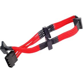 Silverstone PP07-BTSR Sleeved Extension Power Supply Cable with 1 x 4-Pin to 4 x SATA Connectors PP07-BTSR-x
