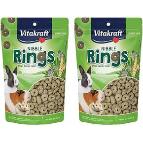 Vitakraft Nibble Rings Small Animal Treats - Crunchy Alfalfa Snack - For Rabbits, Guinea Pigs, Hamsters, and More