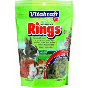 Vitakraft Nibble Rings Small Animal Treats - Crunchy Alfalfa Snack - For Rabbits, Guinea Pigs, Hamsters, and More