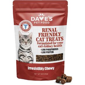 Dave's Pet Food Renal Cat Treats for Cat Kidney Support, Semi-Moist Healthy Cat Treats with Kidney Support for Cats, Made in USA, Complements Kidney Care Cat Food (2 Pack)